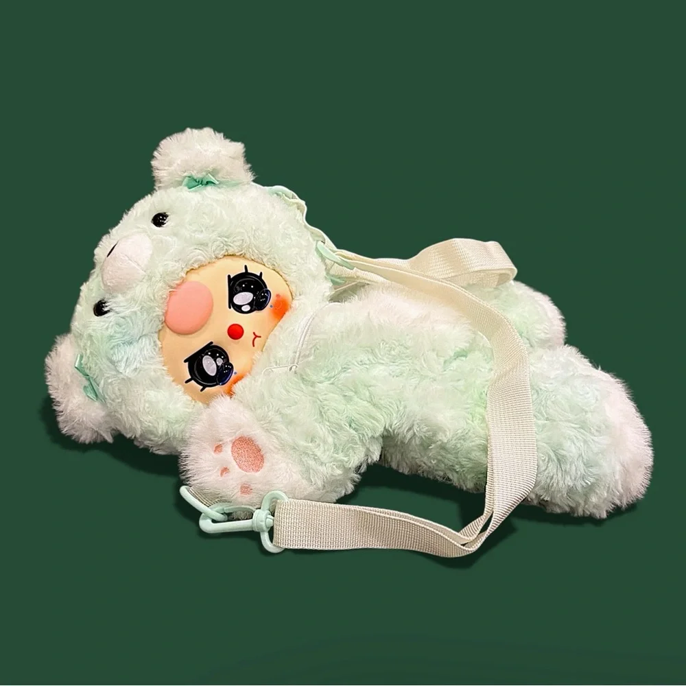 Baby Three Hugging Baby Plush Backpack Mint Bear Confirmed